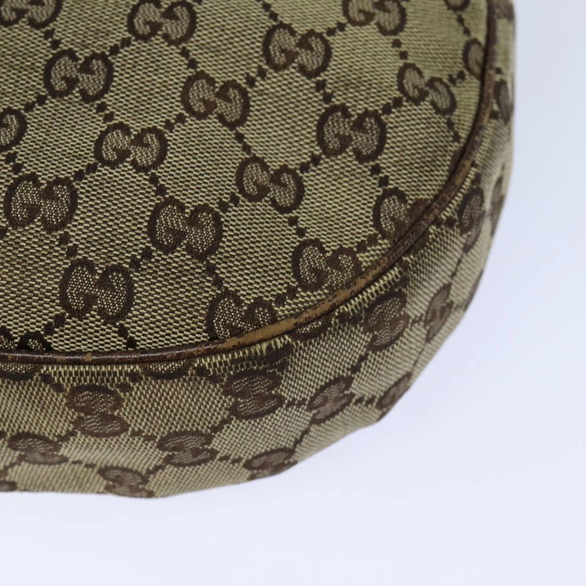 GUCCI GG Canvas Shoulder Bag Beige Brown 122709  82825