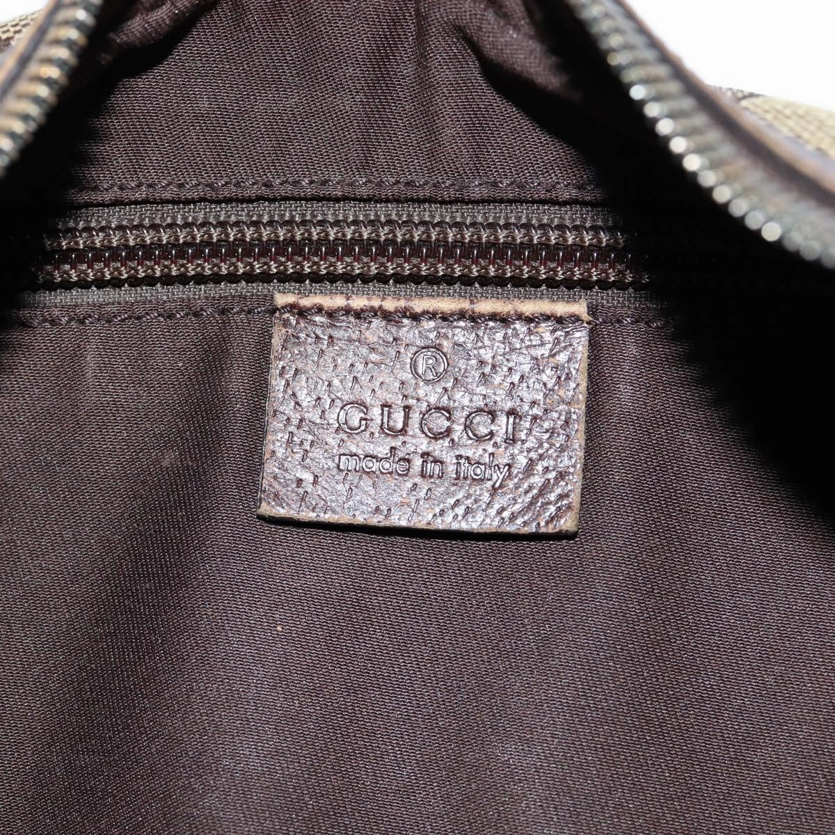 GUCCI GG Canvas Shoulder Bag Beige Brown 122709  82825