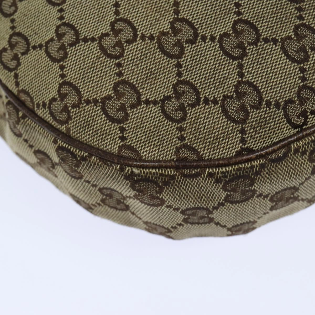 GUCCI GG Canvas Shoulder Bag Beige Brown 122709  82825