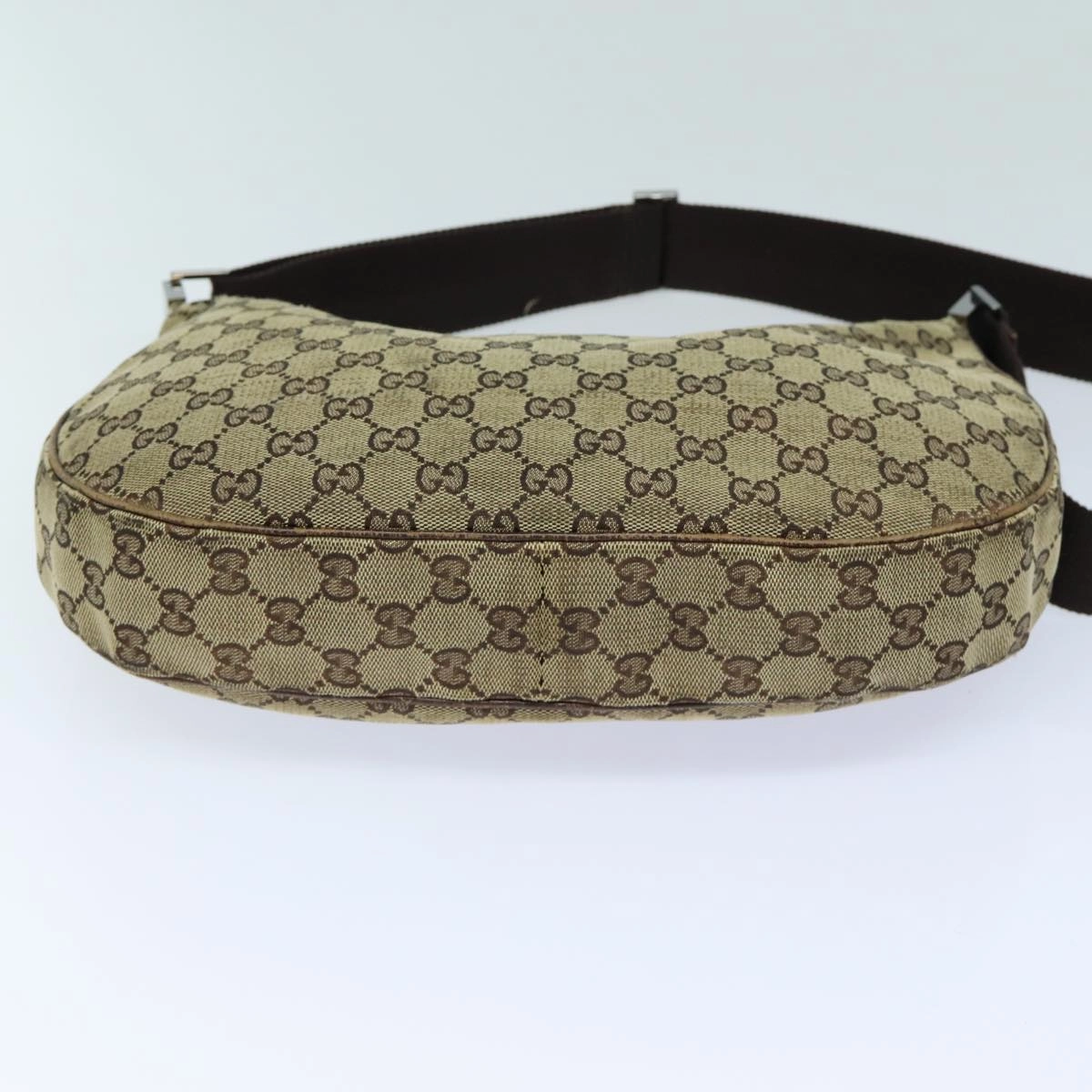 GUCCI GG Canvas Shoulder Bag Beige Brown 122709  82825