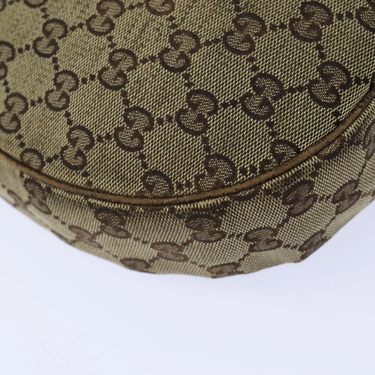 GUCCI GG Canvas Shoulder Bag Beige Brown 122709  82825