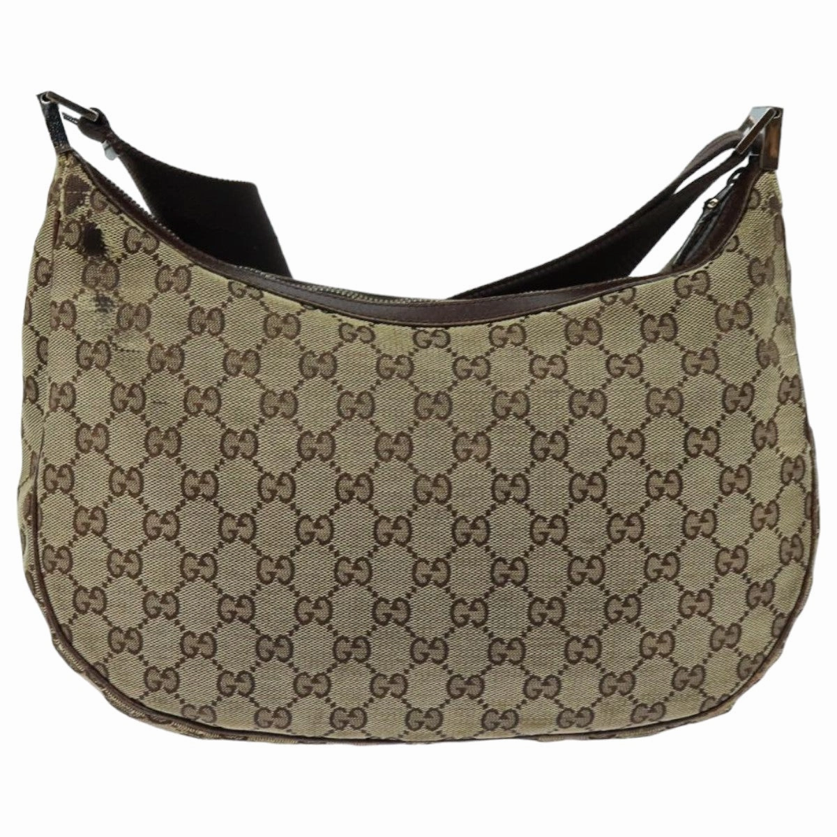 GUCCI GG Canvas Shoulder Bag Beige Brown 122709  82825