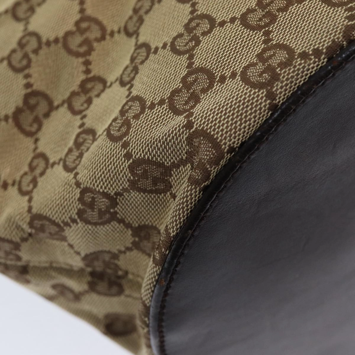 GUCCI GG Canvas Shoulder Bag Beige Brown Silver 106240  85726