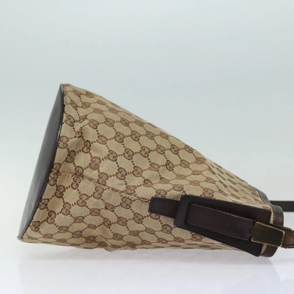 GUCCI GG Canvas Shoulder Bag Beige Brown Silver 106240  85726