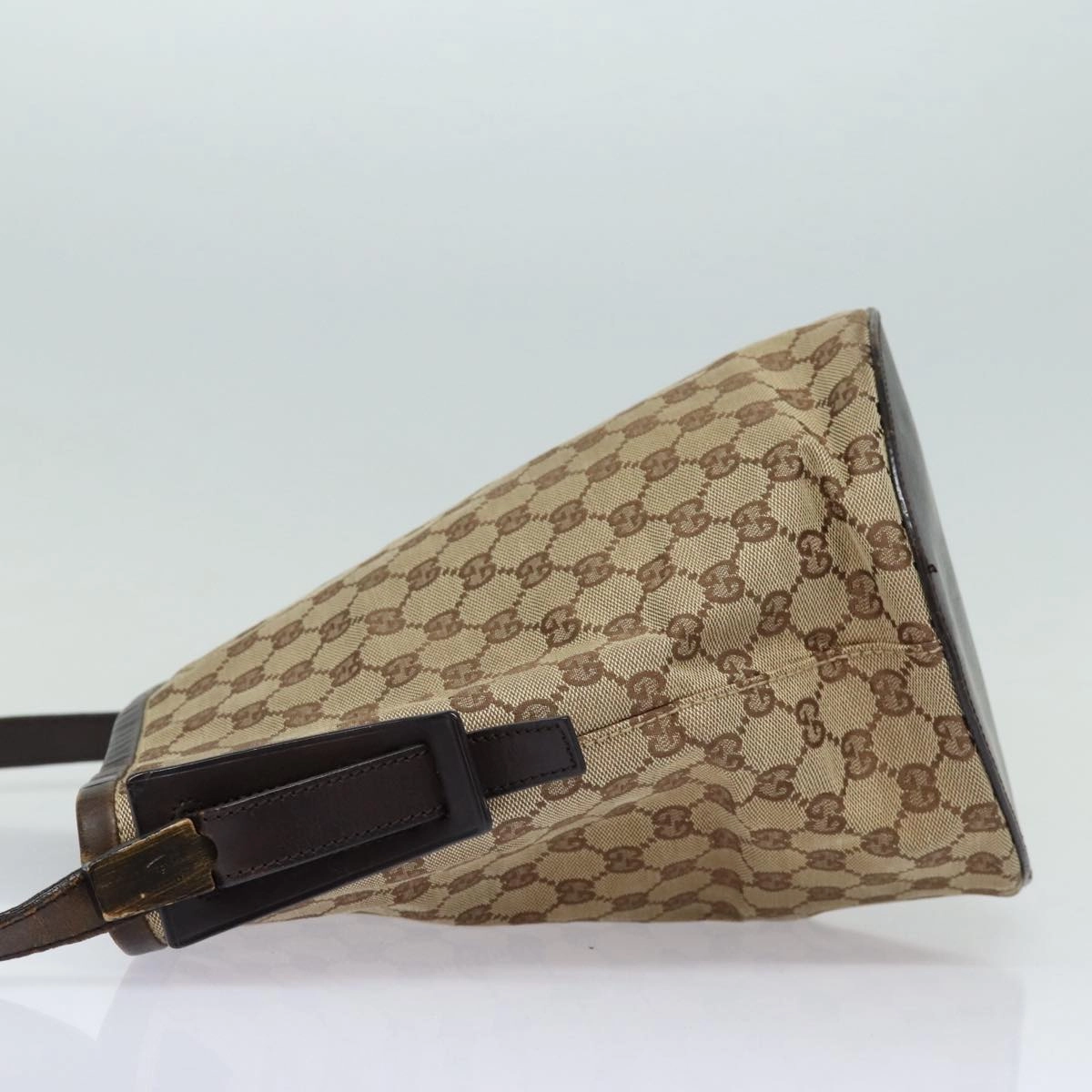 GUCCI GG Canvas Shoulder Bag Beige Brown Silver 106240  85726
