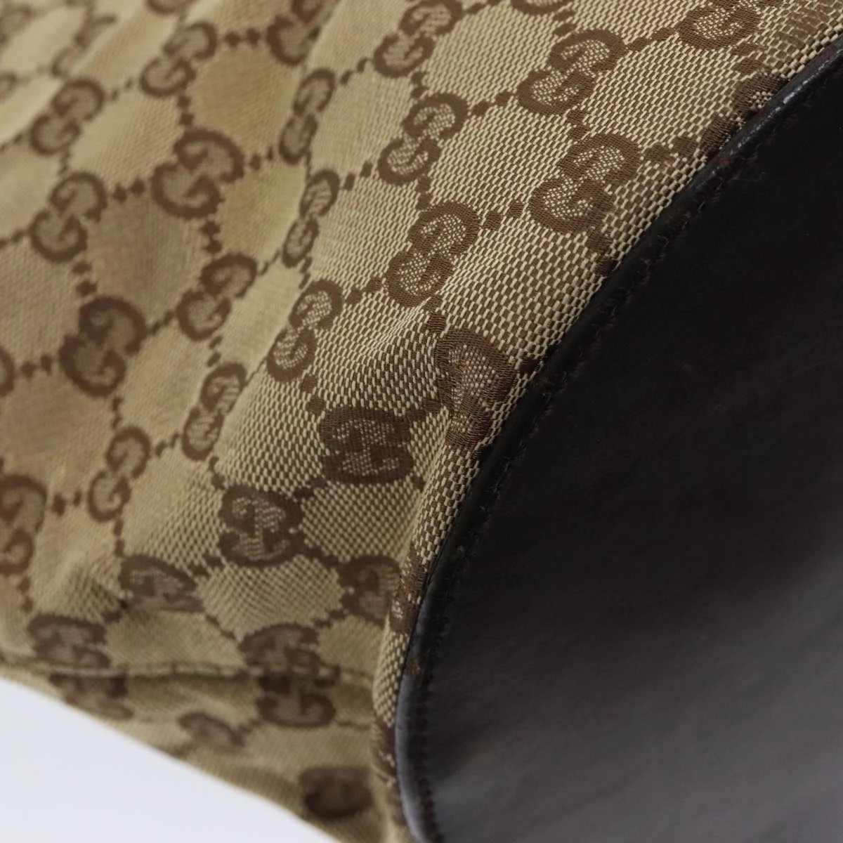 GUCCI GG Canvas Shoulder Bag Beige Brown Silver 106240  85726