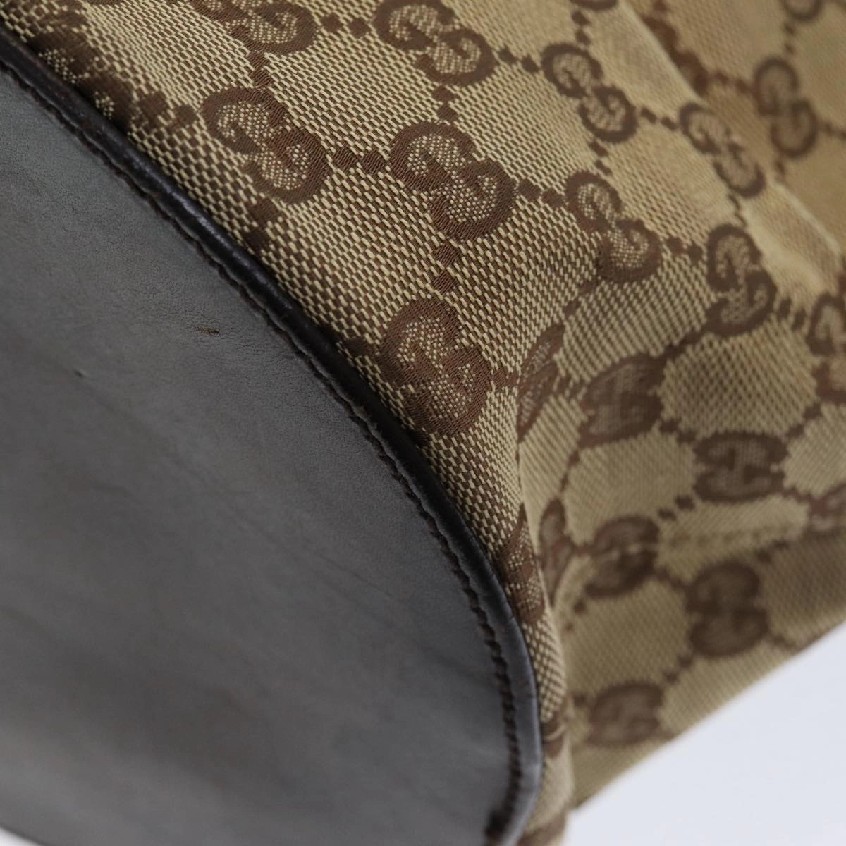 GUCCI GG Canvas Shoulder Bag Beige Brown Silver 106240  85726