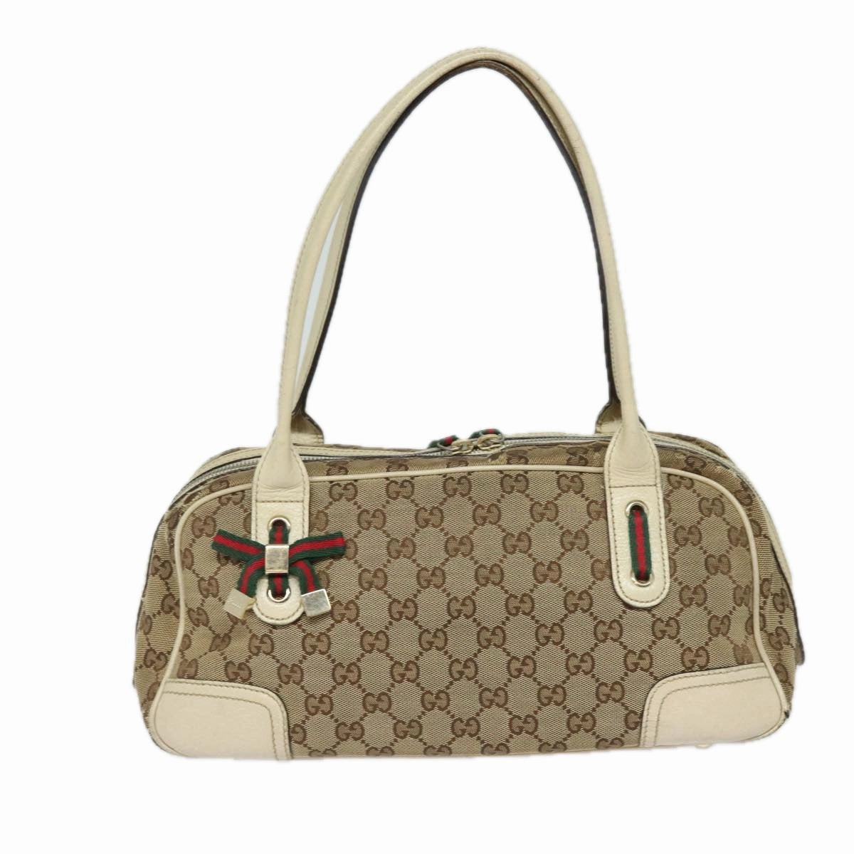 GUCCI GG Canvas Web Sherry Line Shoulder Bag Beige Red Green 161720  80133