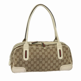 GUCCI GG Canvas Web Sherry Line Shoulder Bag Beige Red Green 161720  80133