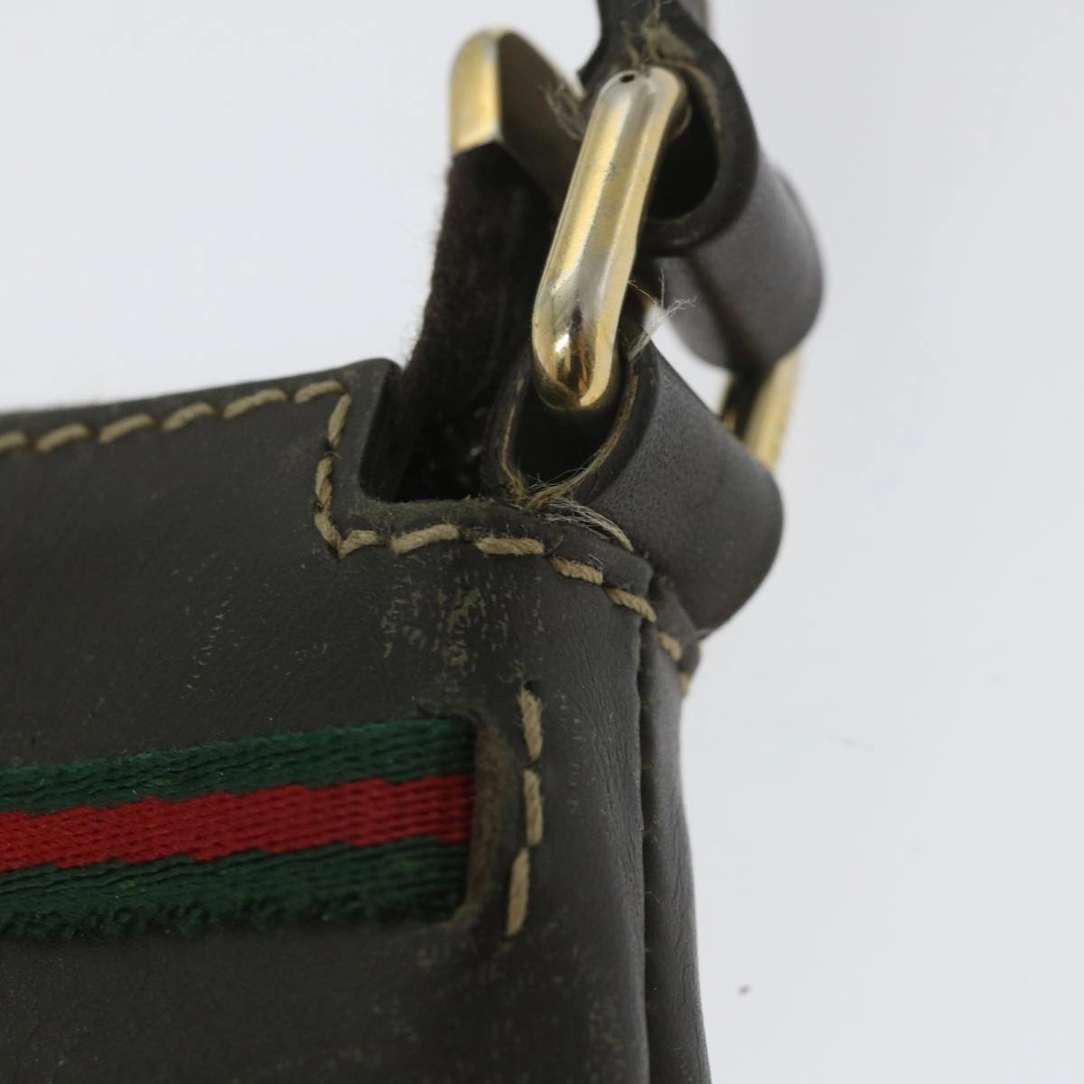 GUCCI GG Canvas Web Sherry Line Shoulder Bag Beige Red Green 257065  58041