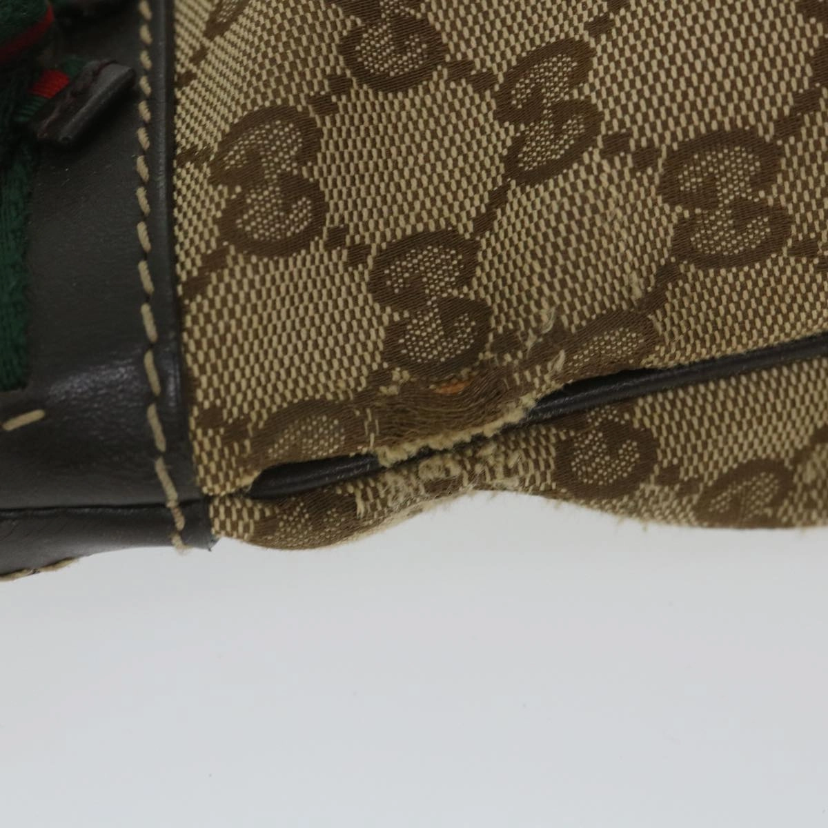 GUCCI GG Canvas Web Sherry Line Shoulder Bag Beige Red Green 257065  58041