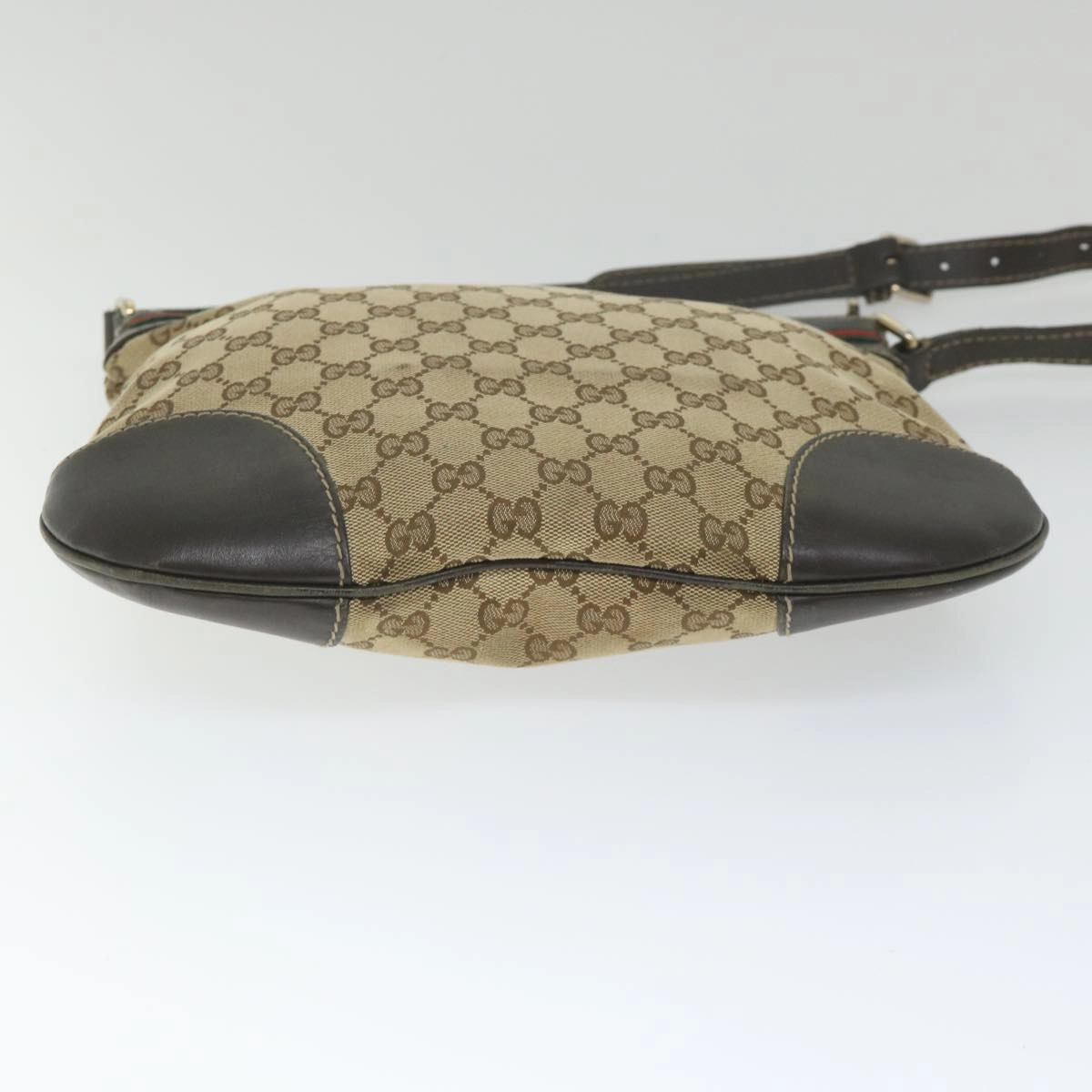 GUCCI GG Canvas Web Sherry Line Shoulder Bag Beige Red Green 257065  58041