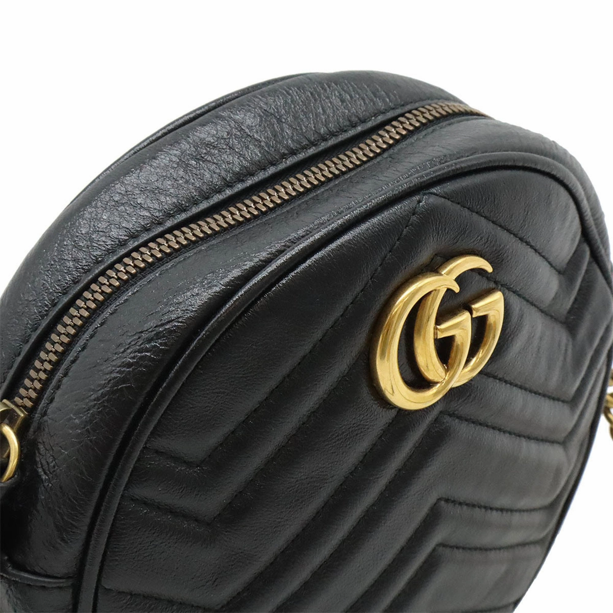 Gucci Gg Marmont Black Leather Shoulder Bag ()