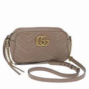 GUCCI GG Marmont Shoulder Bag Beige 447632  bs9395