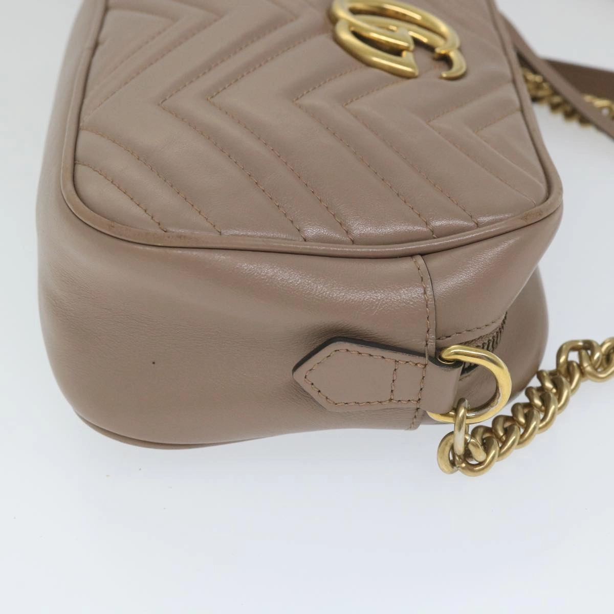 GUCCI GG Marmont Shoulder Bag Beige 447632  bs9395