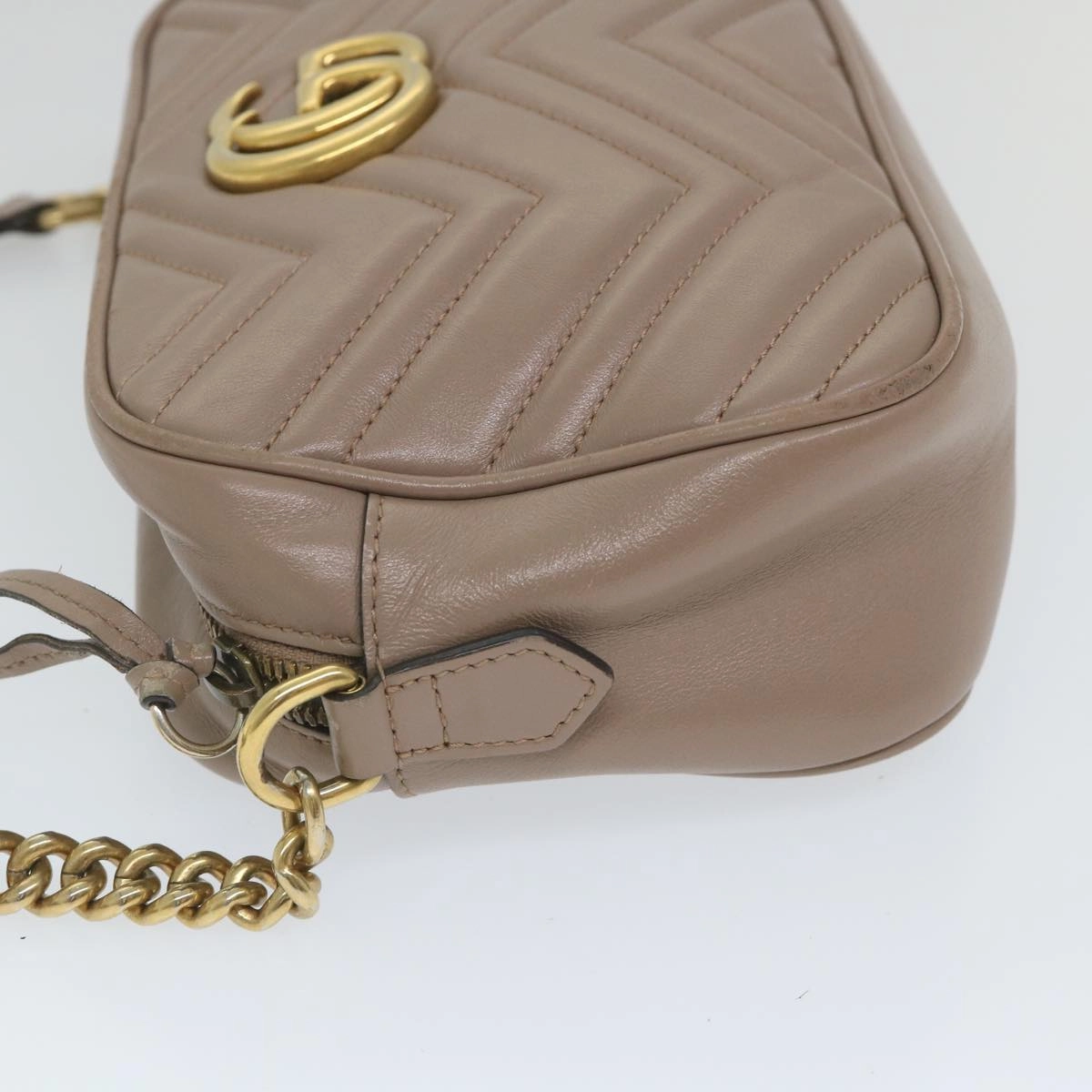 GUCCI GG Marmont Shoulder Bag Beige 447632  bs9395