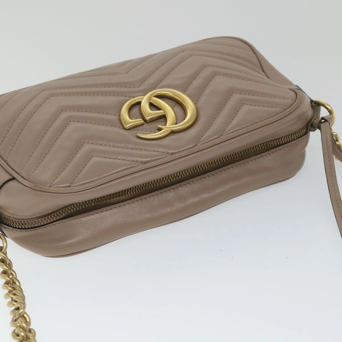 GUCCI GG Marmont Shoulder Bag Beige 447632  bs9395