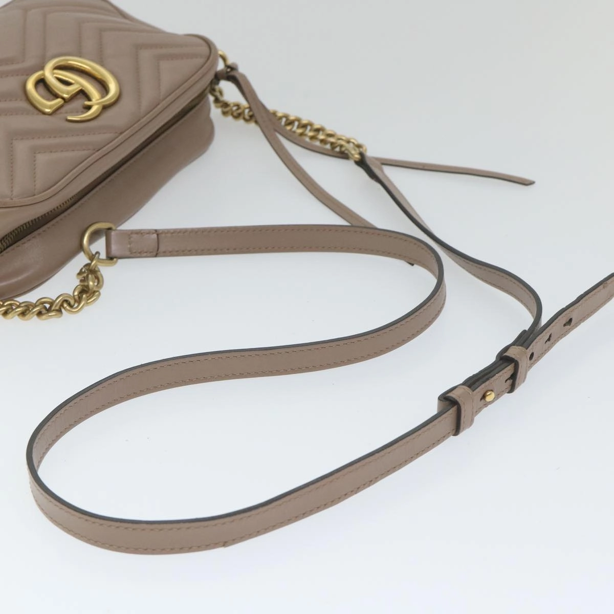 GUCCI GG Marmont Shoulder Bag Beige 447632  bs9395