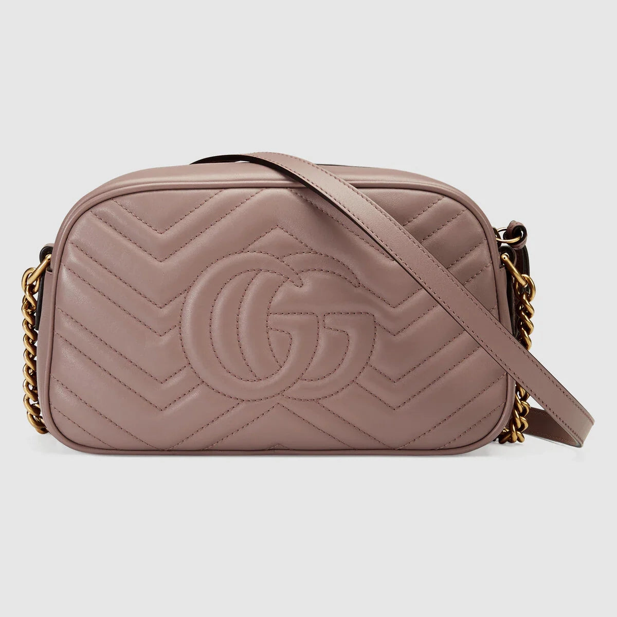 Gucci GG Marmont small matelass shoulder bag Dusty pink