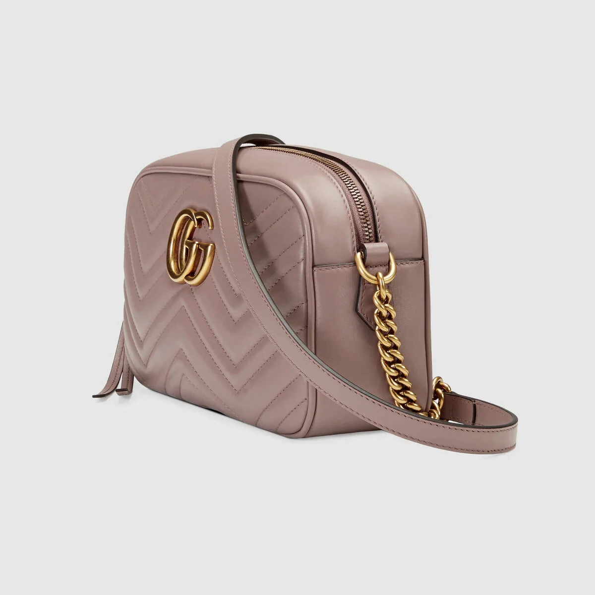 Gucci GG Marmont small matelass shoulder bag Dusty pink
