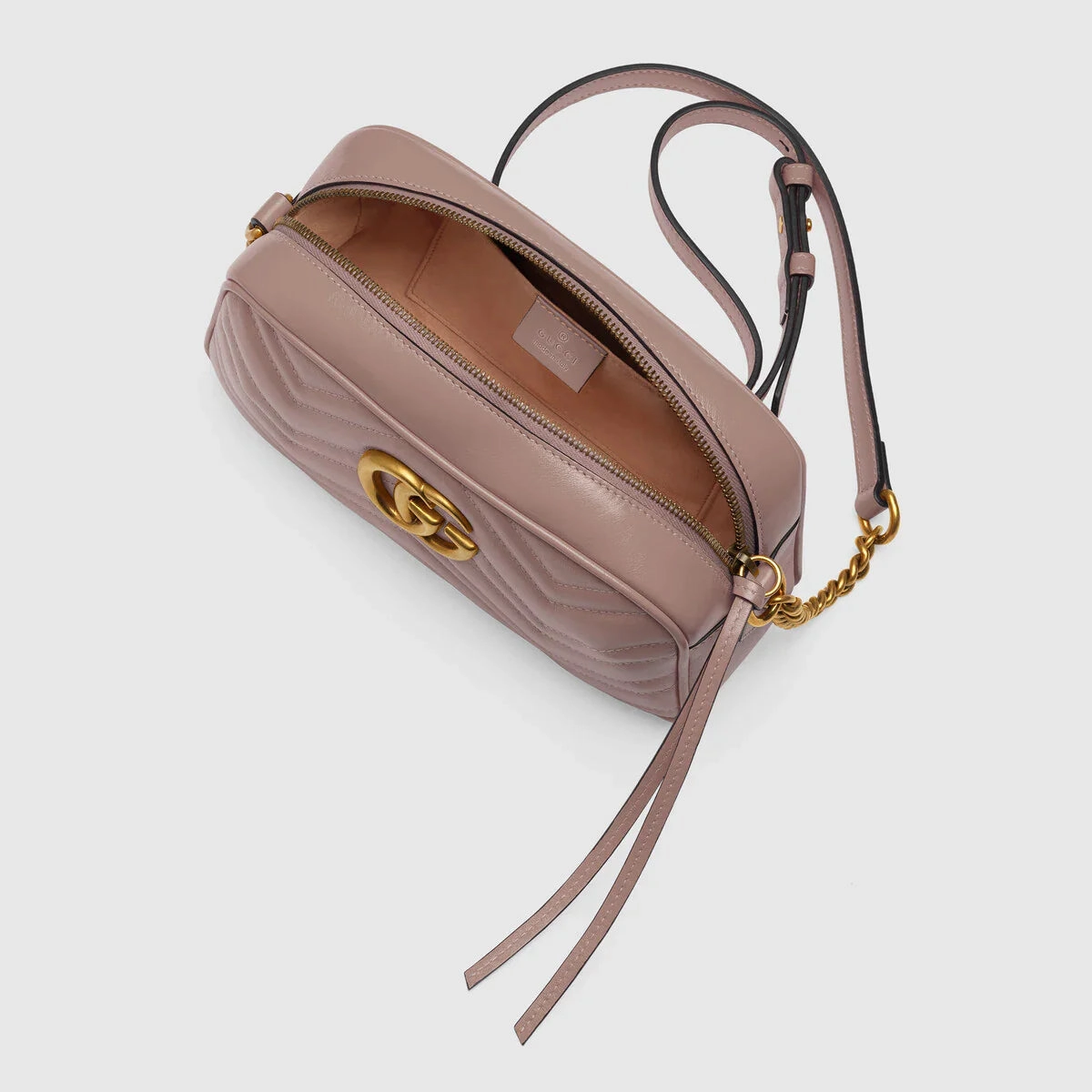 Gucci GG Marmont small matelass shoulder bag Dusty pink