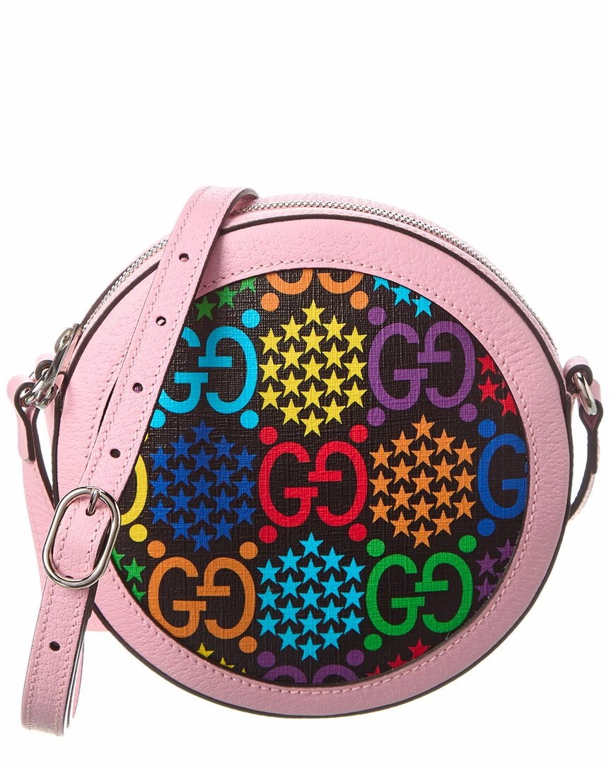 Gucci GG Psychedelic Canvas & Leather Crossbody, Black