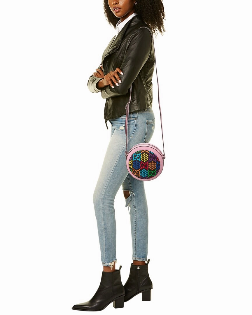 Gucci GG Psychedelic Canvas & Leather Crossbody, Black