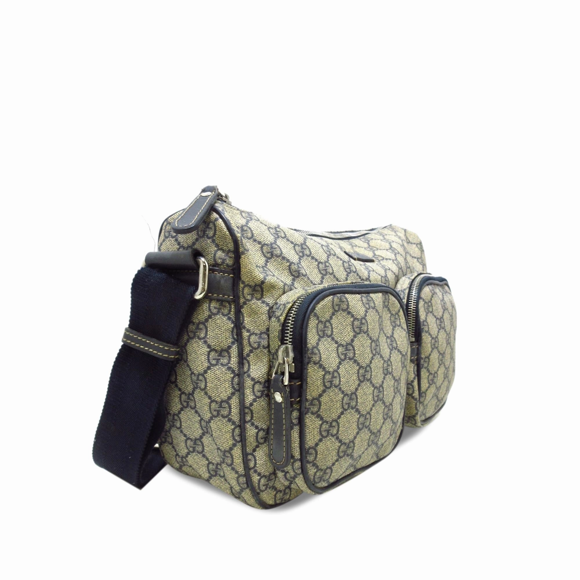 Gucci GG Supreme Double Pocket Crossbody (SHG-0tXOCu)