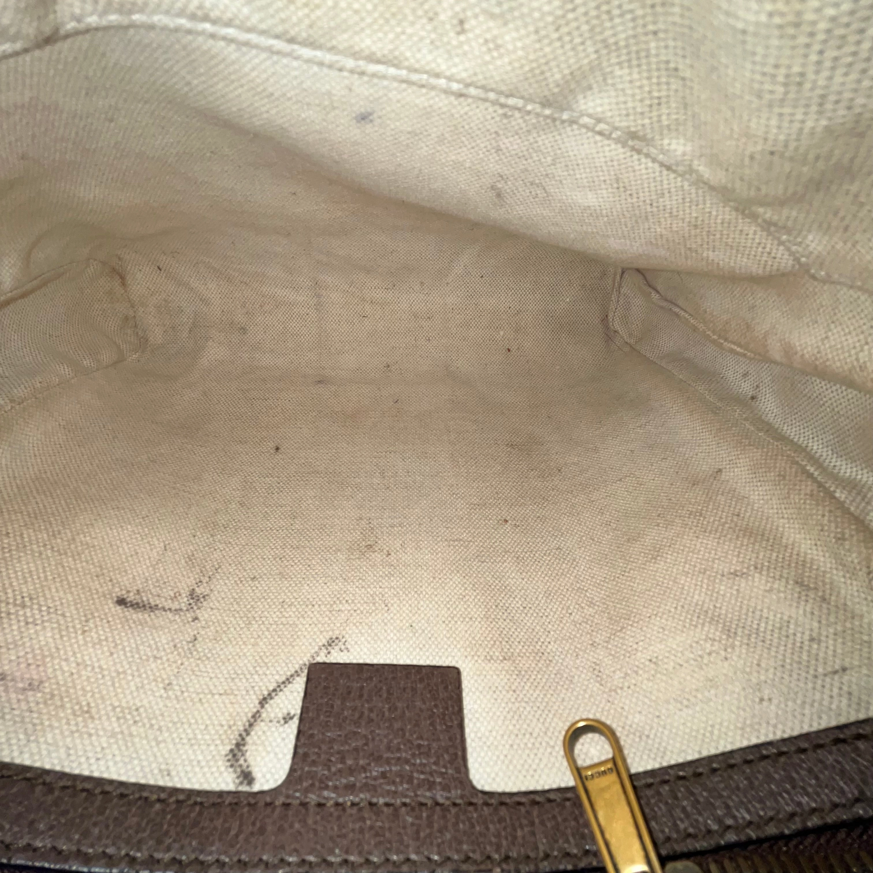 GUCCI GG Supreme Monogram Web Small Ophidia Messenger Bag Brown