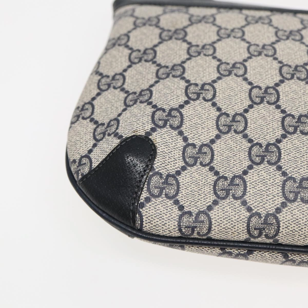 GUCCI GG Supreme Sherry Line Shoulder Bag PVC Navy Red 904 02 026  83193