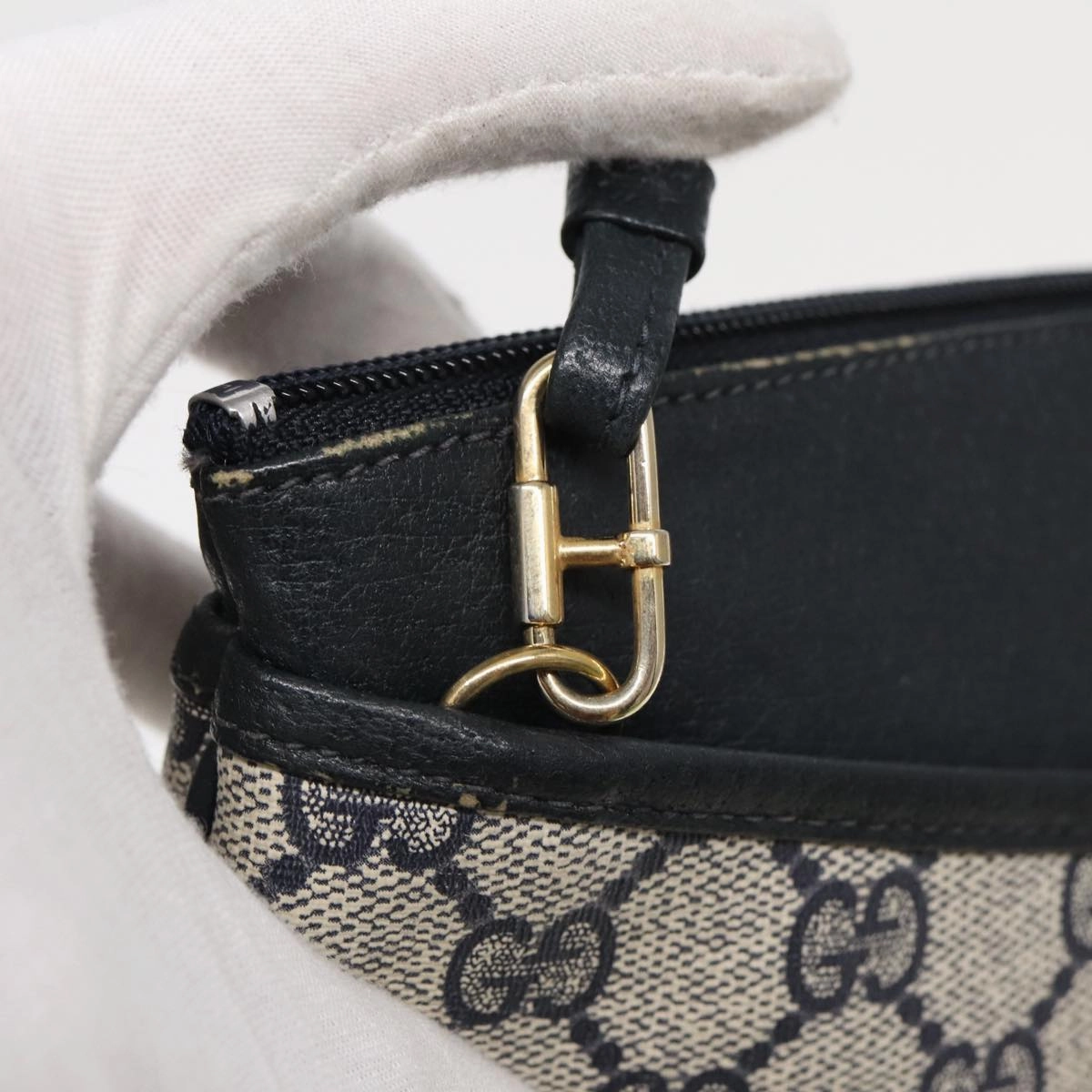 GUCCI GG Supreme Sherry Line Shoulder Bag PVC Navy Red 904 02 026  83193