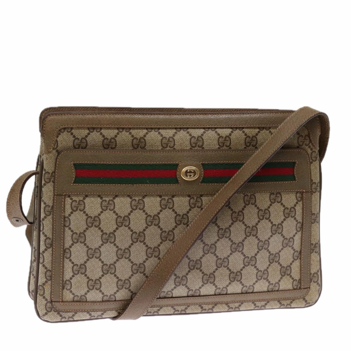 GUCCI GG Supreme Shoulder Bag PVC Leather Beige 41 02 090  th4950