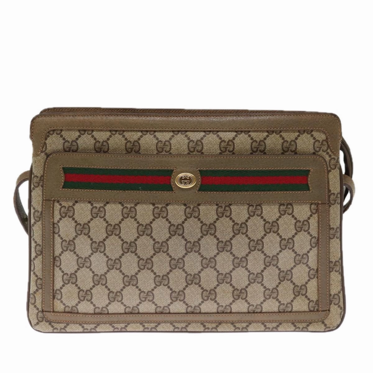 GUCCI GG Supreme Shoulder Bag PVC Leather Beige 41 02 090  th4950