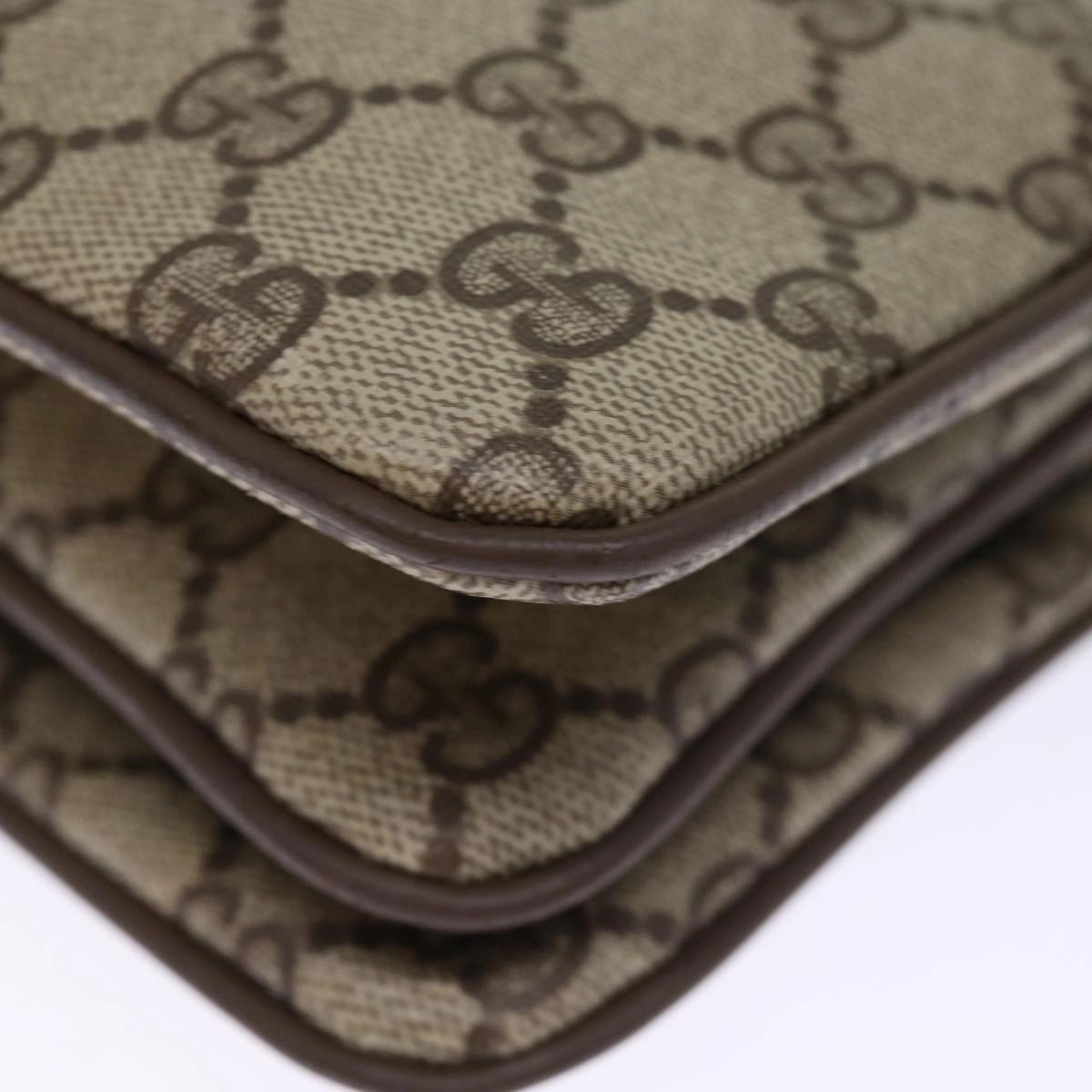 GUCCI GG Supreme Shoulder Bag PVC Leather Beige 41 02 090  th4950