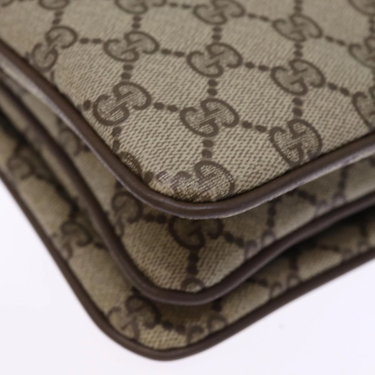 GUCCI GG Supreme Shoulder Bag PVC Leather Beige 41 02 090  th4950