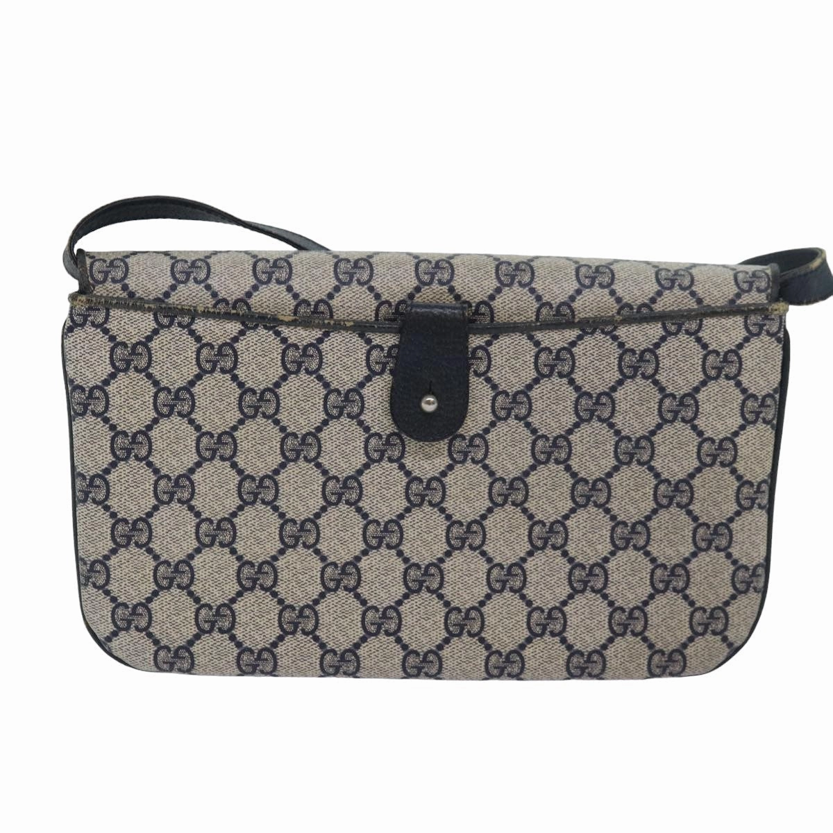 GUCCI GG Supreme Shoulder Bag PVC Leather Navy 004 106 0024  ar11976