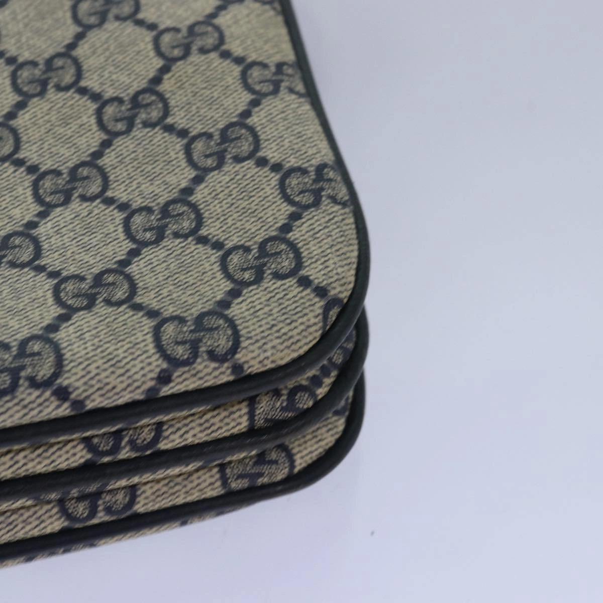 GUCCI GG Supreme Shoulder Bag PVC Leather Navy 004 106 0024  ar11976