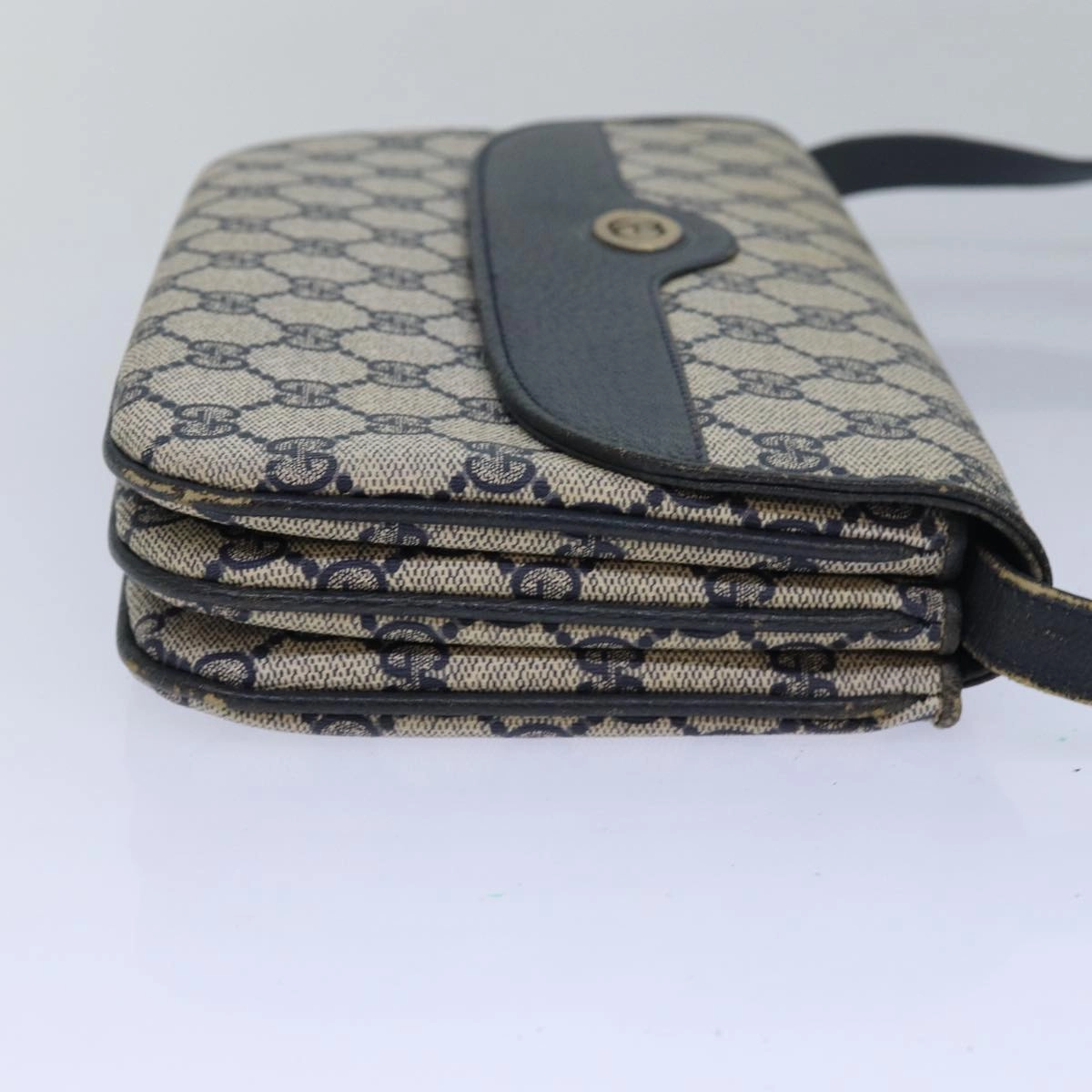 GUCCI GG Supreme Shoulder Bag PVC Leather Navy 004 106 0024  ar11976