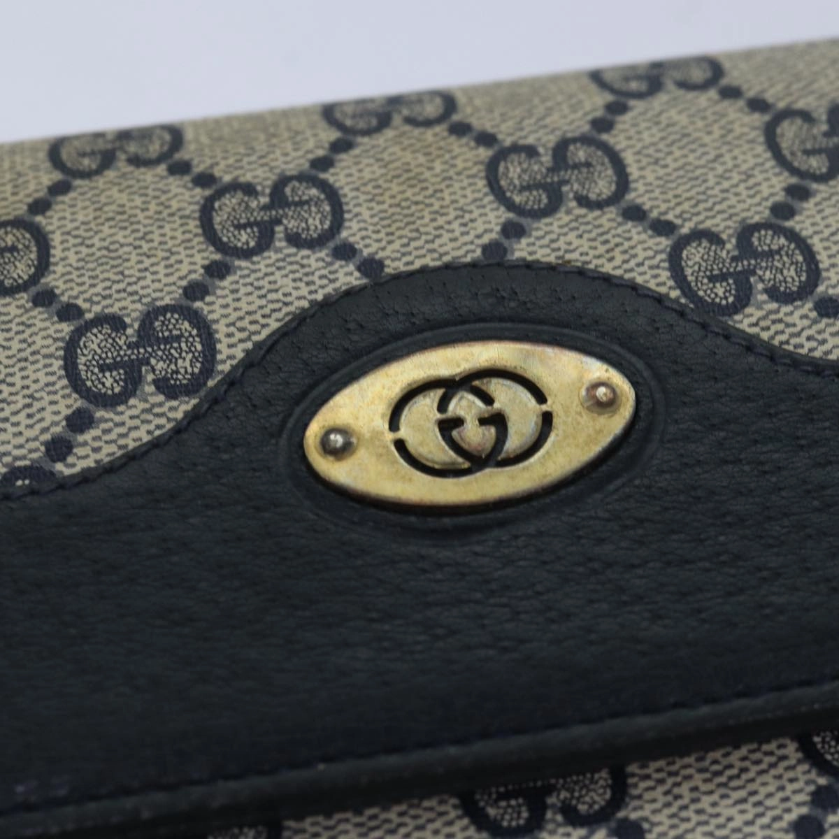 GUCCI GG Supreme Shoulder Bag PVC Leather Navy 004 106 0024  ar11976