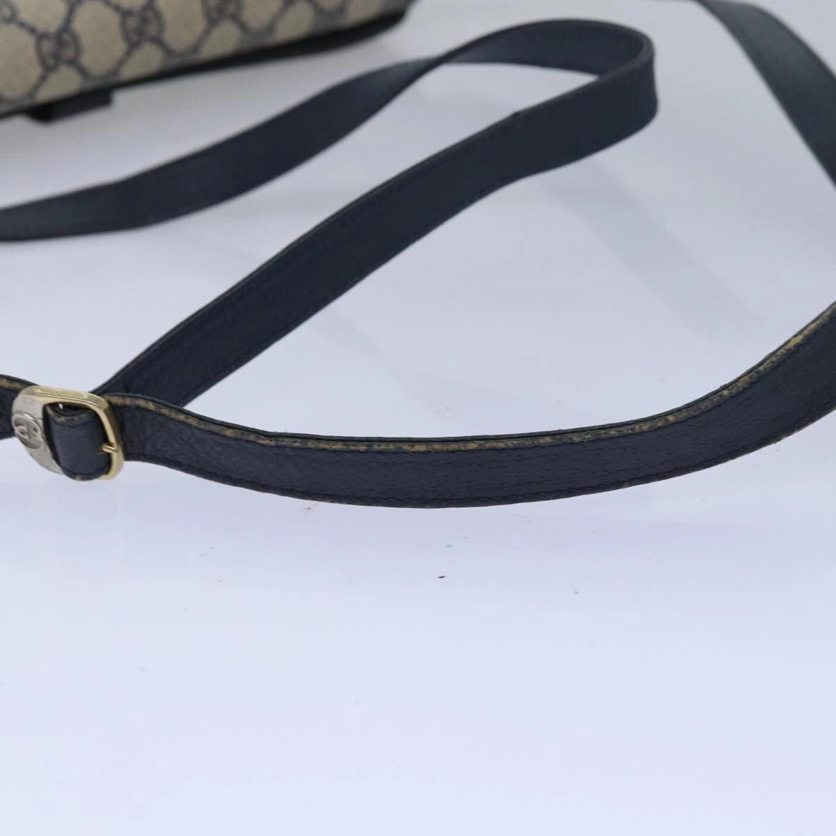 GUCCI GG Supreme Shoulder Bag PVC Leather Navy 004 106 0024  ar11976