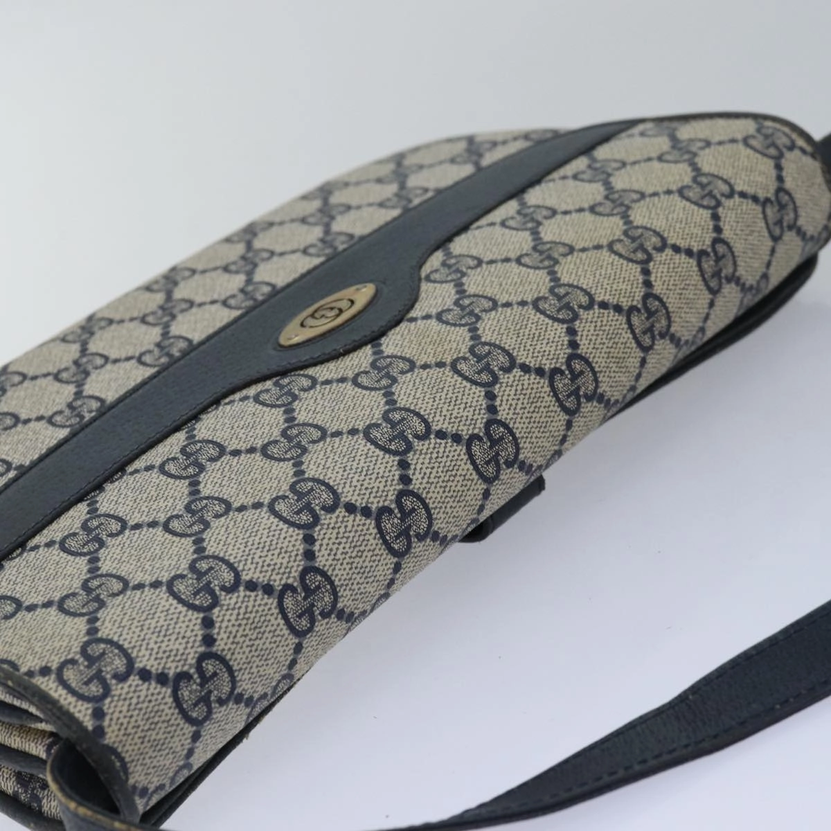 GUCCI GG Supreme Shoulder Bag PVC Leather Navy 004 106 0024  ar11976