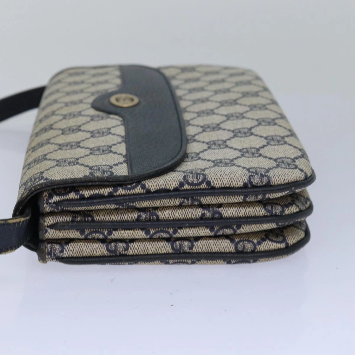 GUCCI GG Supreme Shoulder Bag PVC Leather Navy 004 106 0024  ar11976