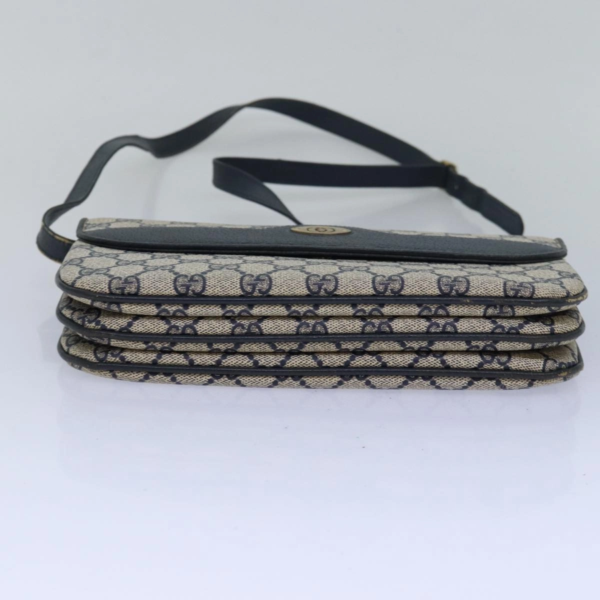 GUCCI GG Supreme Shoulder Bag PVC Leather Navy 004 106 0024  ar11976