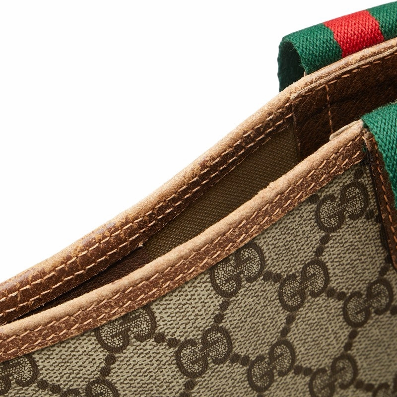 Gucci GG Supreme Tote Shoulder Bag Beige Brown