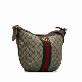 Gucci GG Supreme Web Ophidia Half Moon Crossbody (SHG-fSV2pz)