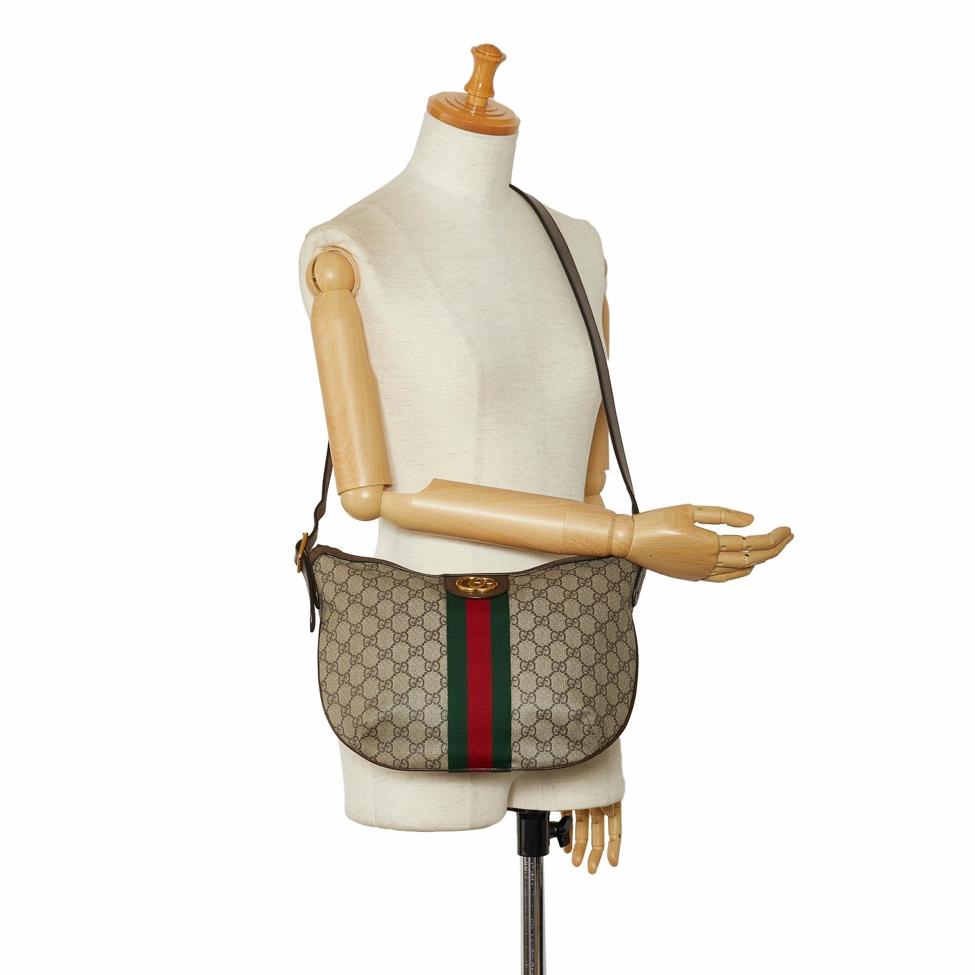 Gucci GG Supreme Web Ophidia Half Moon Crossbody (SHG-fSV2pz)