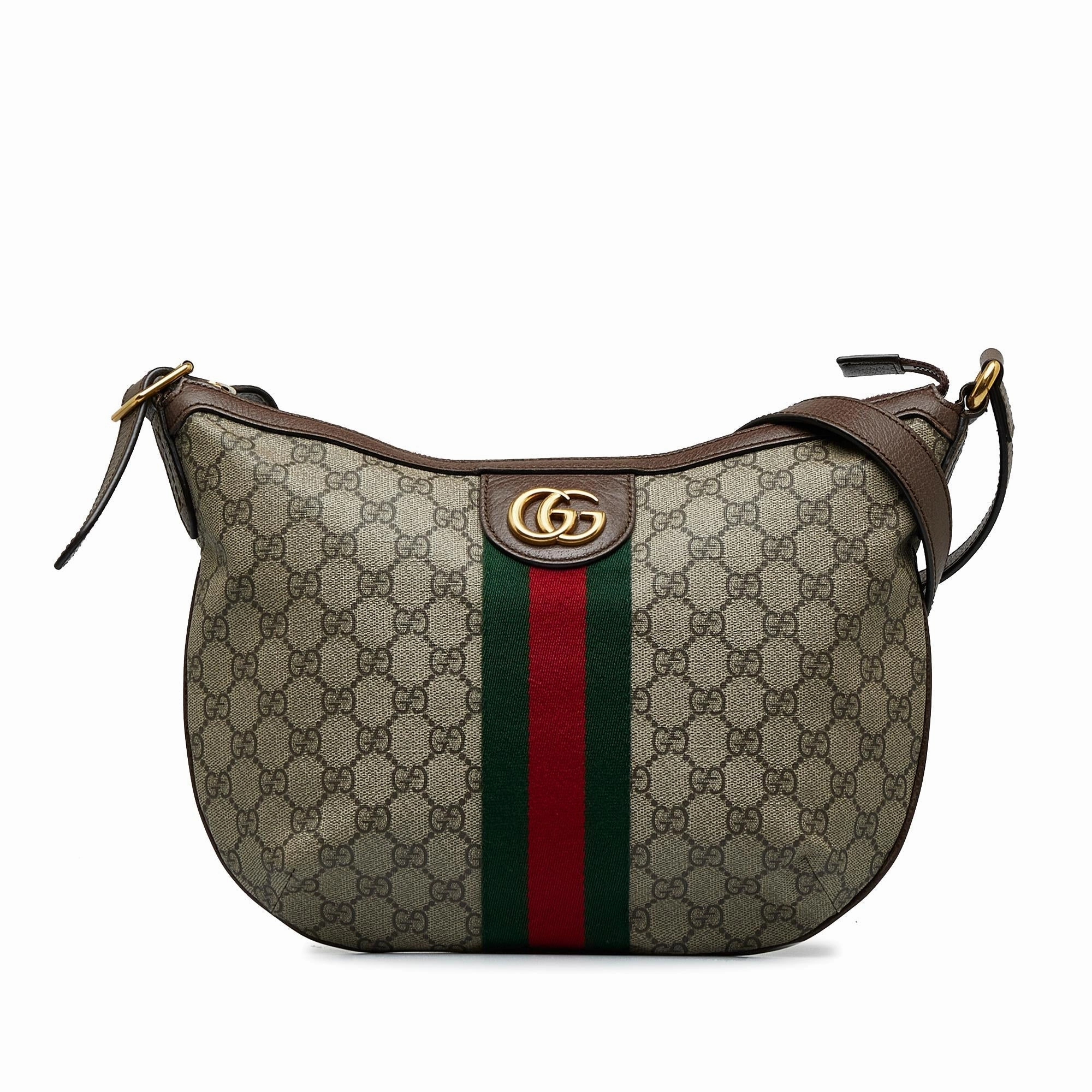 Gucci GG Supreme Web Ophidia Half Moon Crossbody (SHG-fSV2pz)