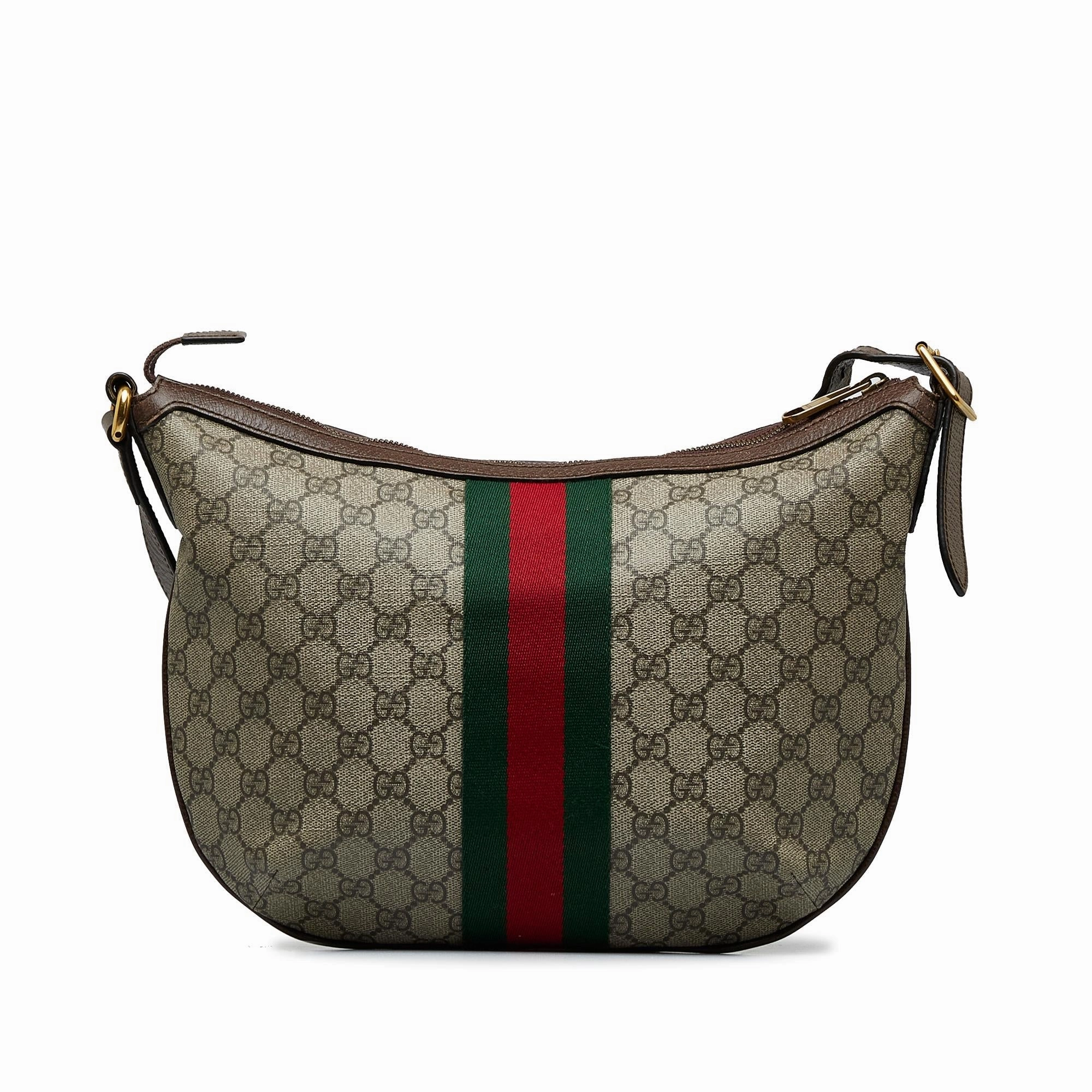 Gucci GG Supreme Web Ophidia Half Moon Crossbody (SHG-fSV2pz)