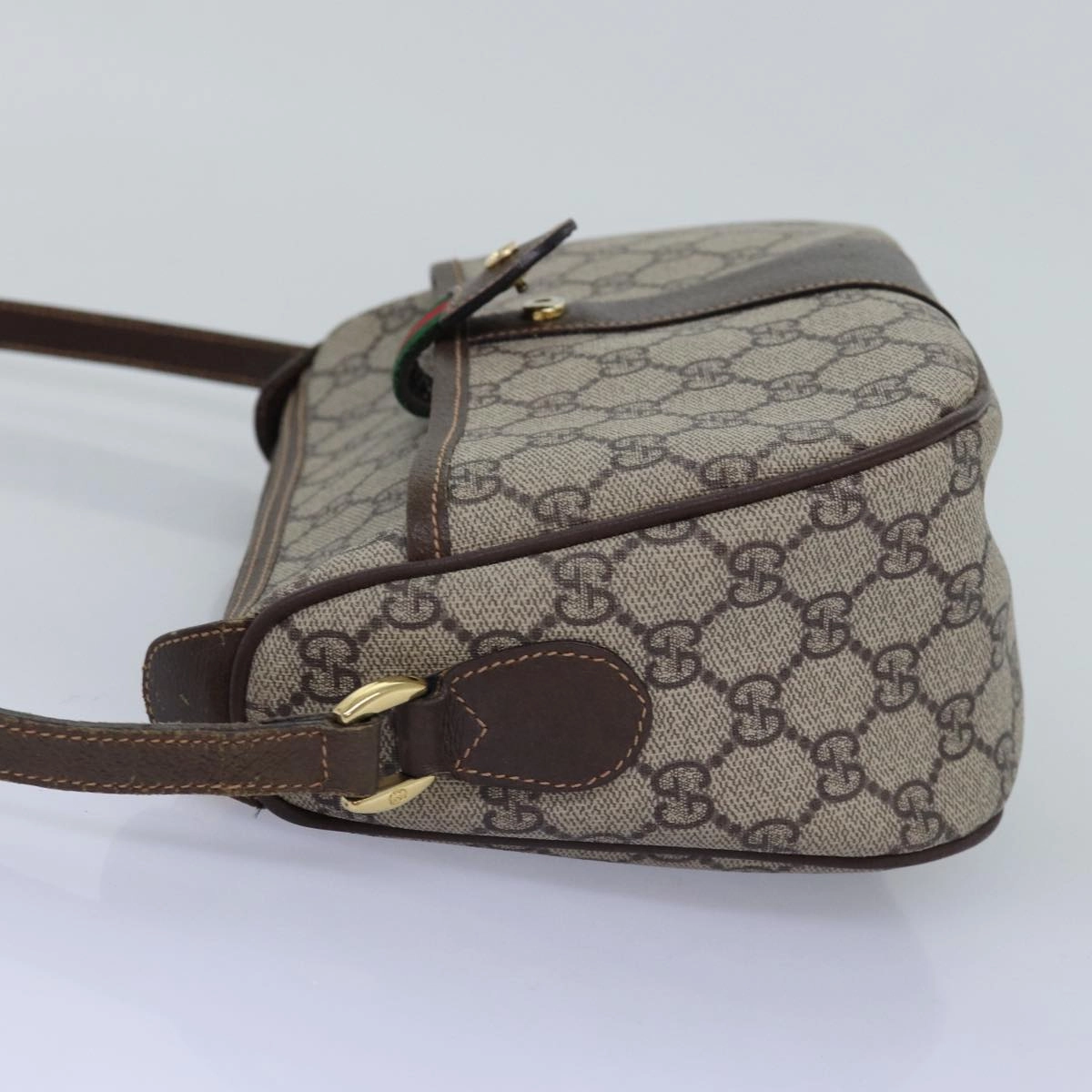 GUCCI GG Supreme Web Sherry Line Shoulder Bag Beige Red 001 123  12792