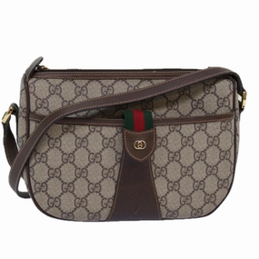 GUCCI GG Supreme Web Sherry Line Shoulder Bag Beige Red 001 123  12792